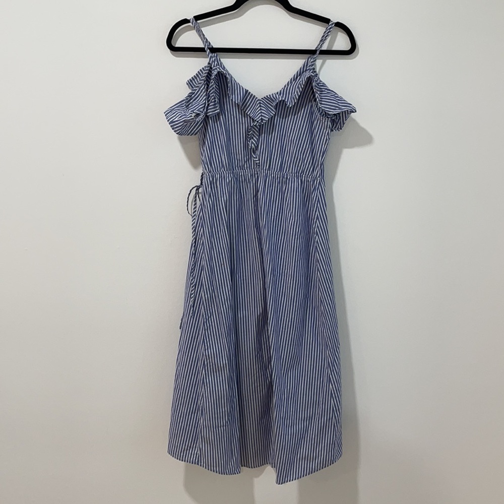 BP Stripe Ruffle Wrap Dress - Picture 8 of 8